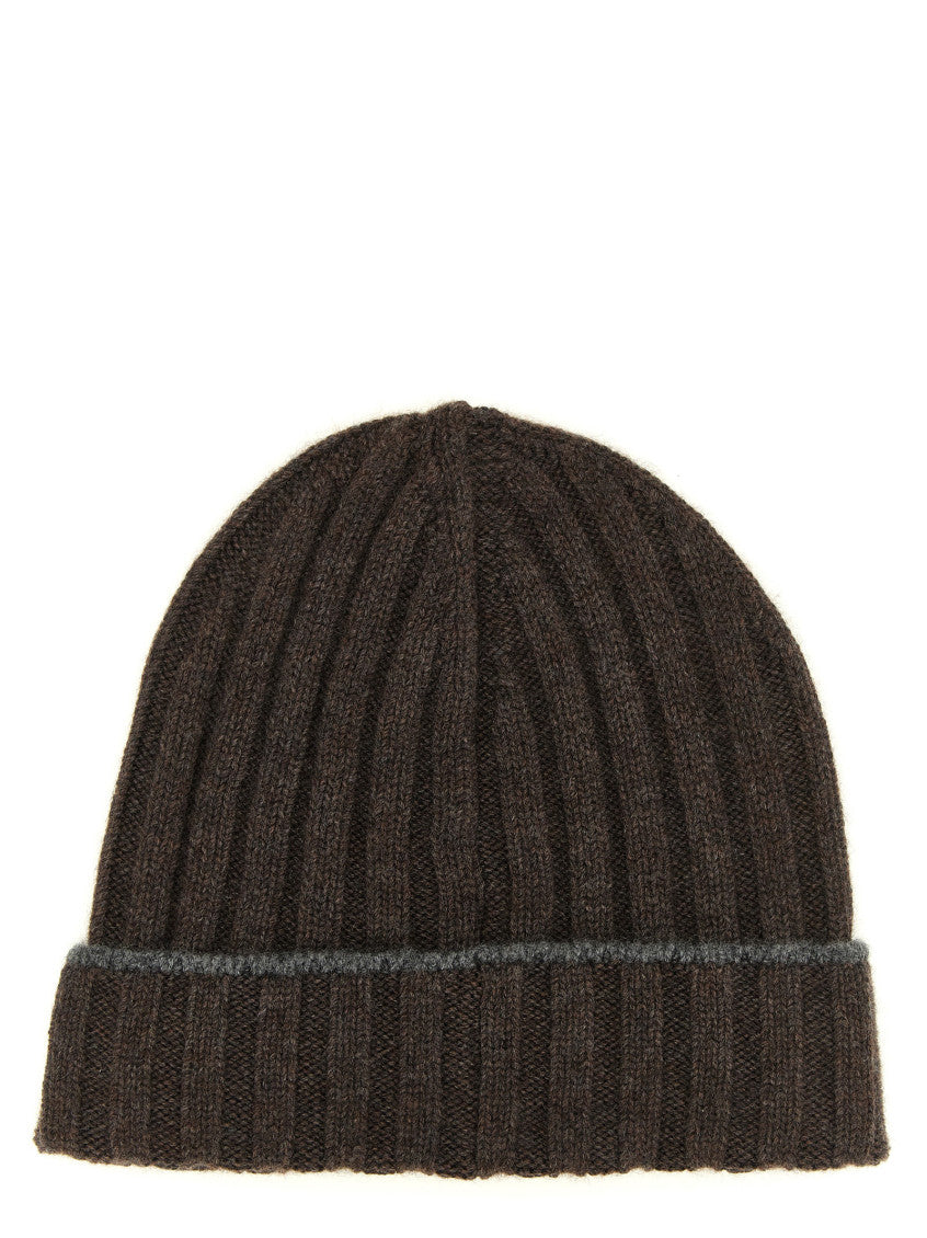 Dark Brown Knitted Beanie Hat 2