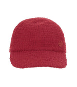 Red Textured Tweed Baseball Cap 1