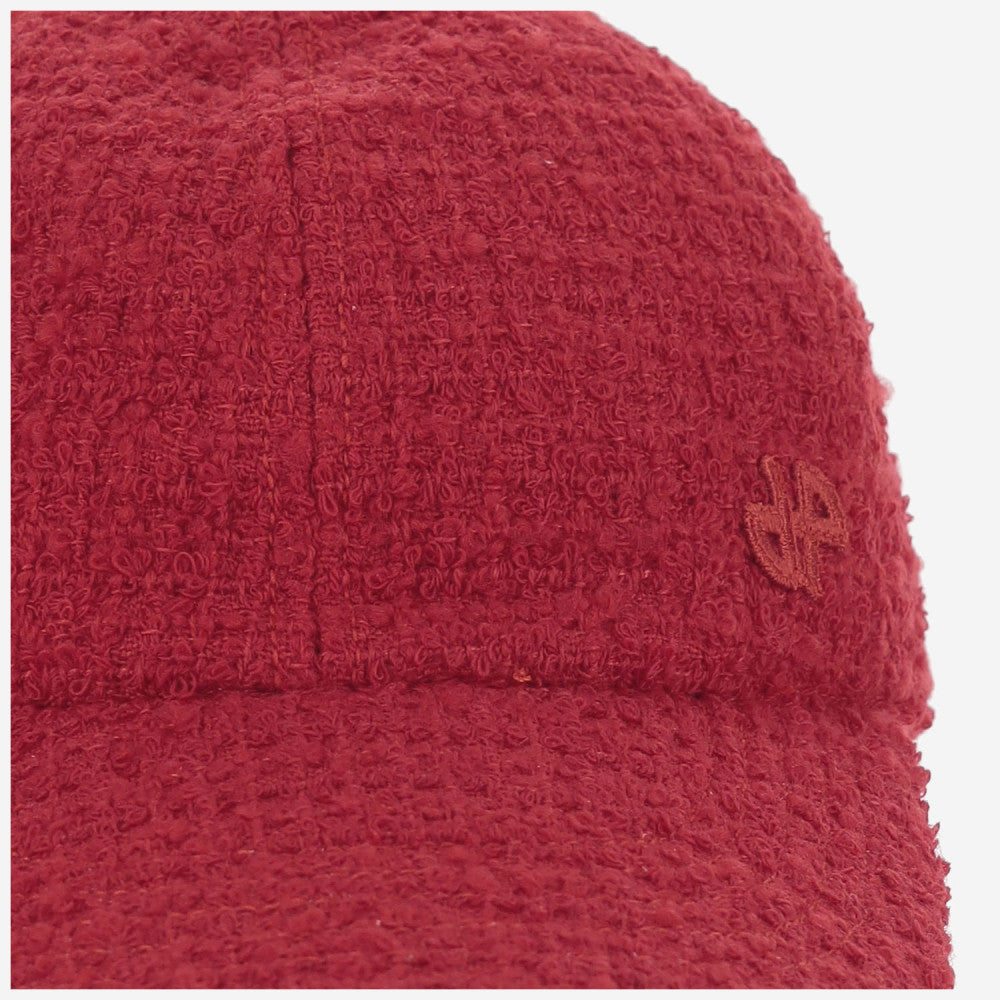 Red Textured Tweed Baseball Cap 4