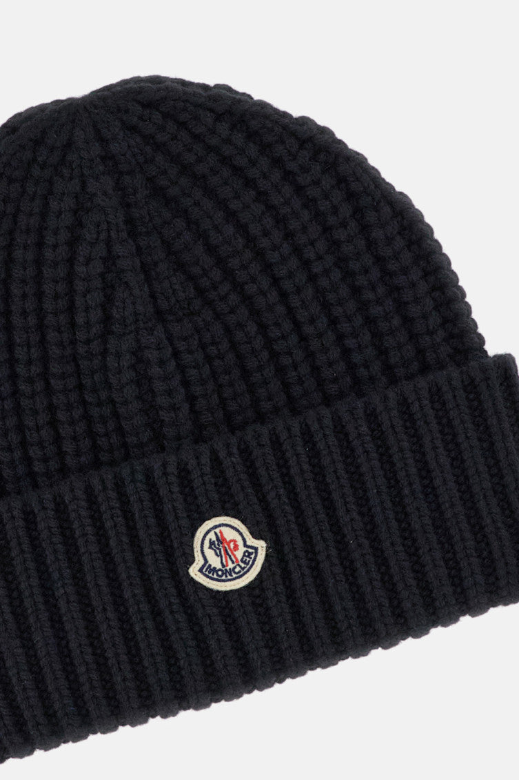 Black Ribbed Texture Beanie Cap 2