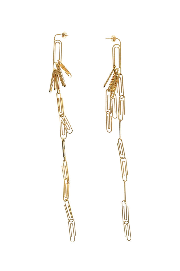 Golden Paperclip Dangler Earrings 1