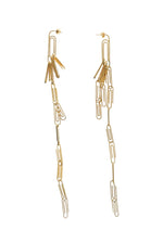 Golden Paperclip Dangler Earrings 1