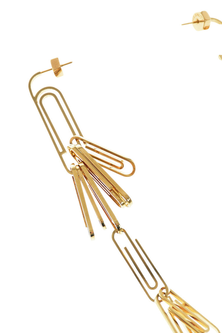 Golden Paperclip Dangler Earrings 2
