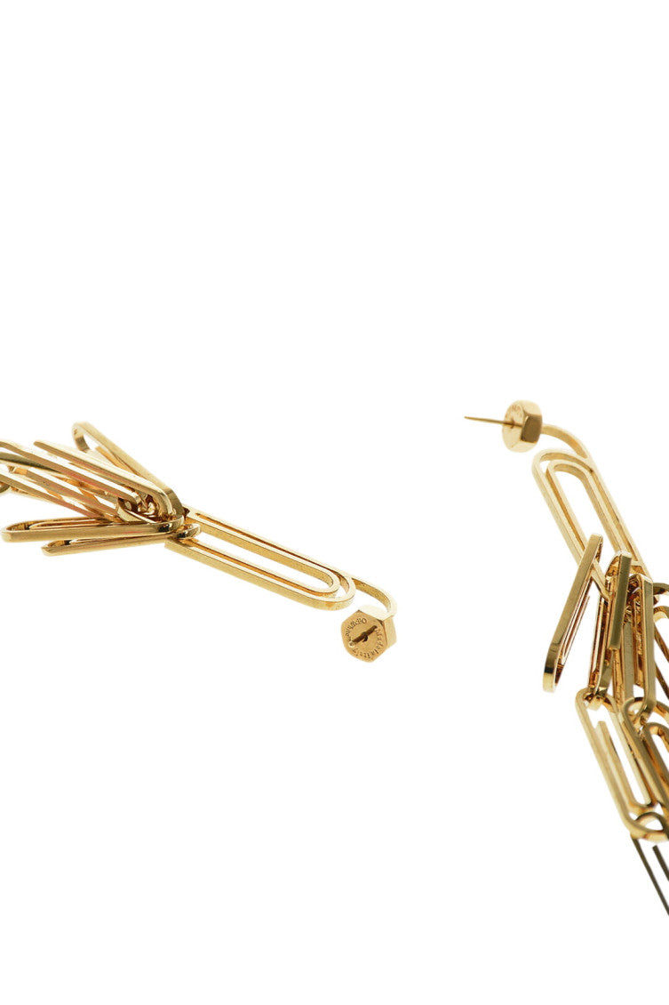 Golden Paperclip Dangler Earrings 3