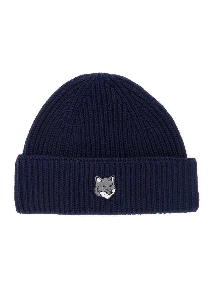Blue Embroidered Logo Beanie Cap 1