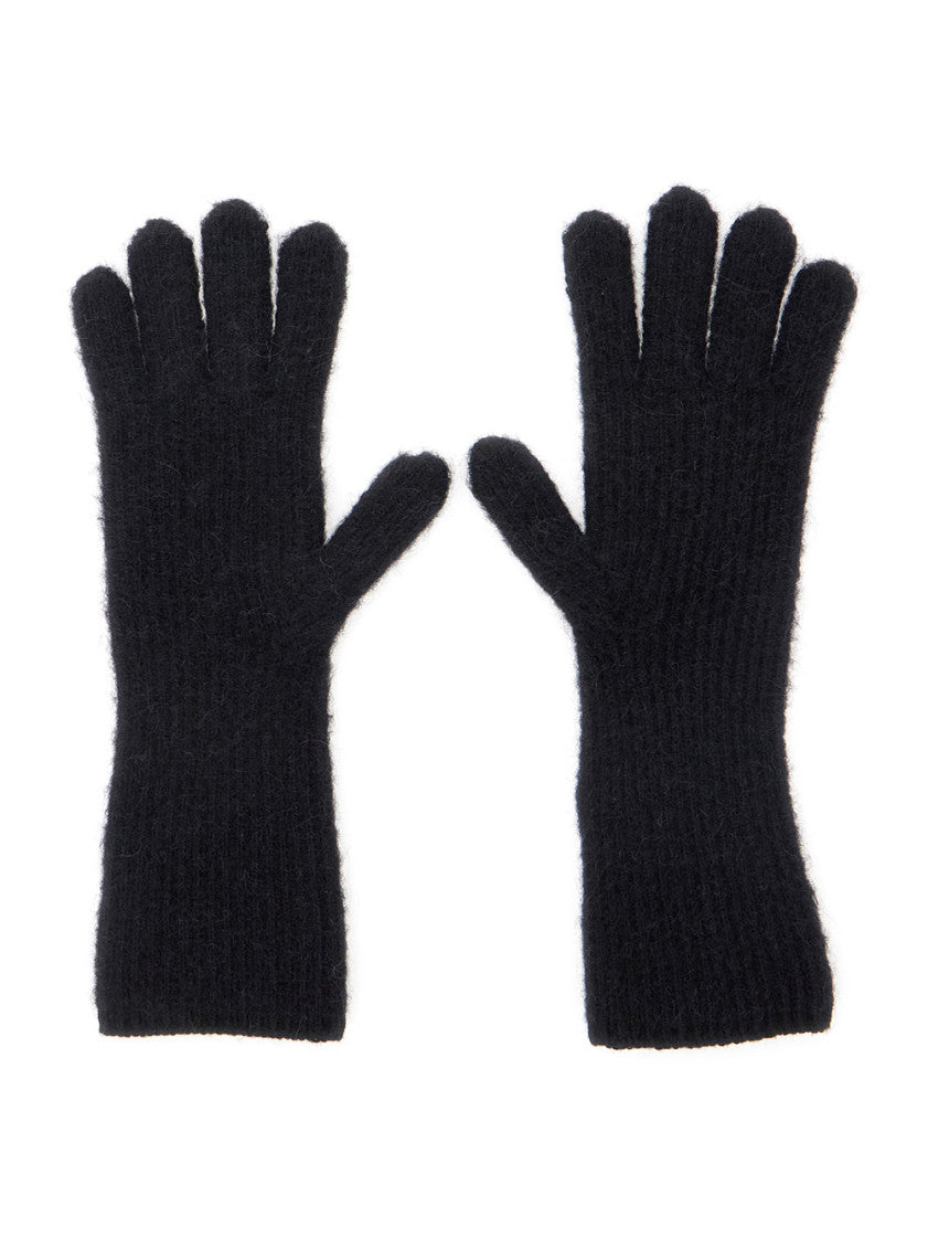 Black Logo Embroidered Gloves 2