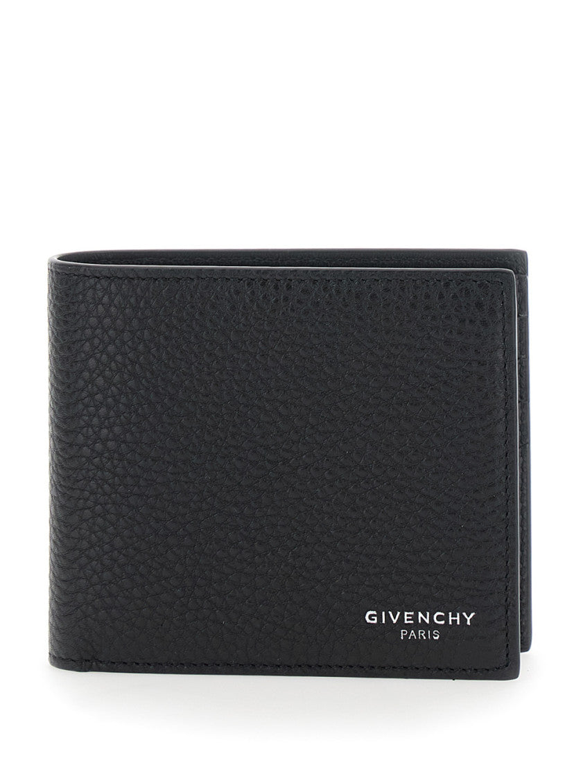 Black Textured Logo Wallet 1