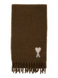 Brown Logo Textured Scarf 1