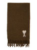 Brown Logo Textured Scarf 1