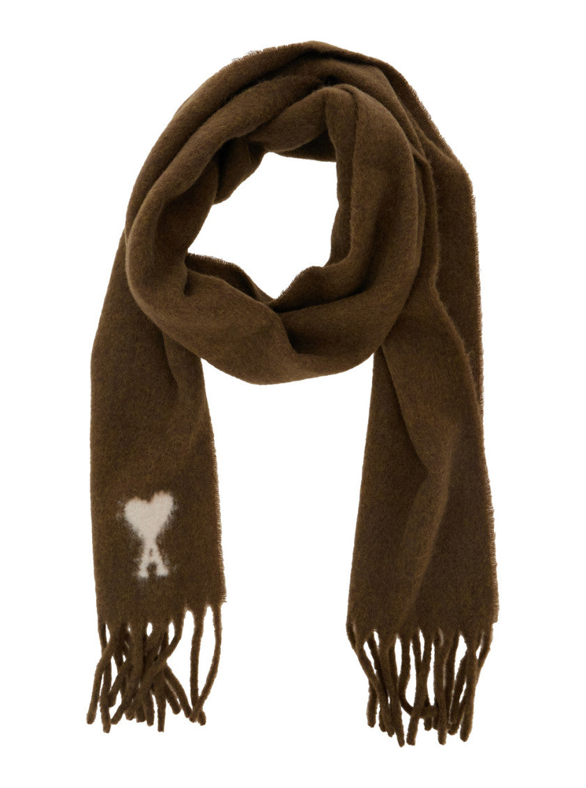 Brown Logo Textured Scarf 2
