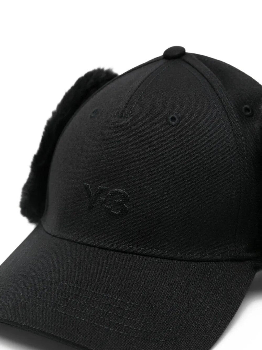 Black Embroidered Logo Baseball Cap 3