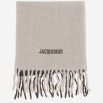 Beige Embroidered Logo Scarf 1