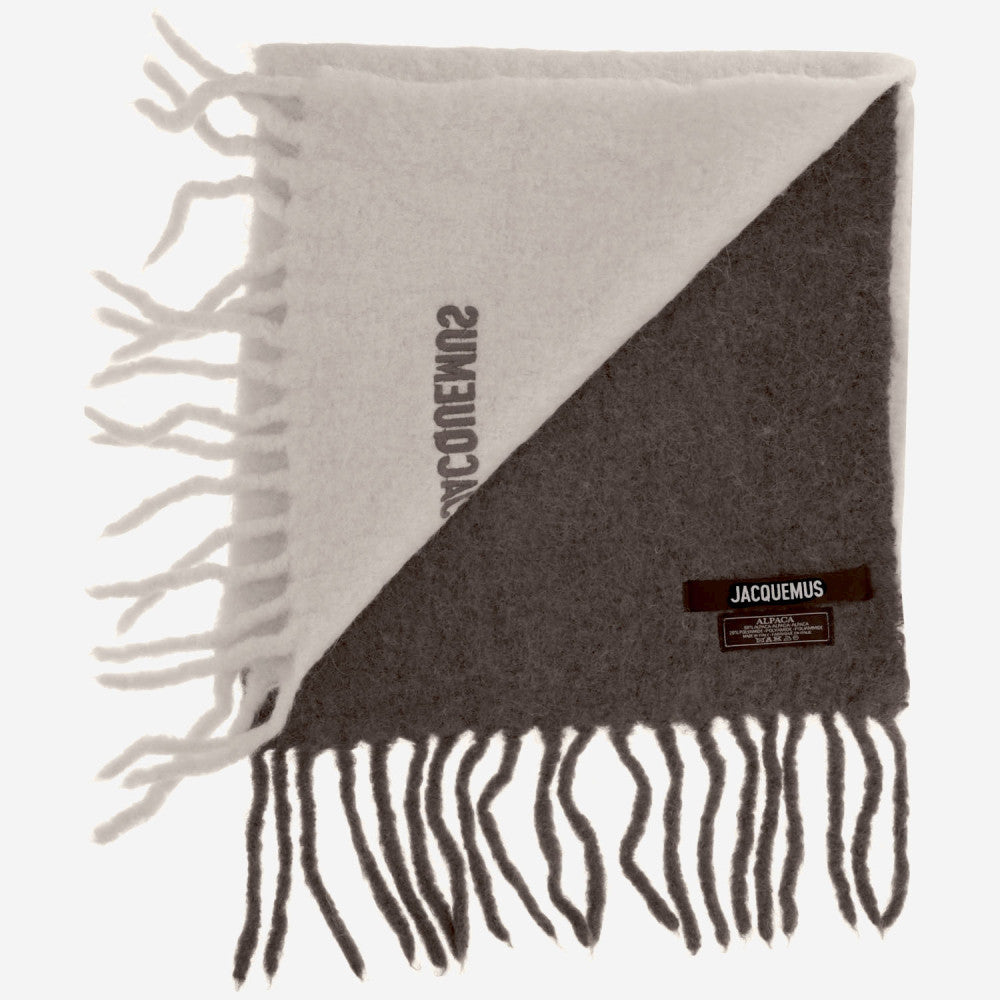 Beige Embroidered Logo Scarf 2