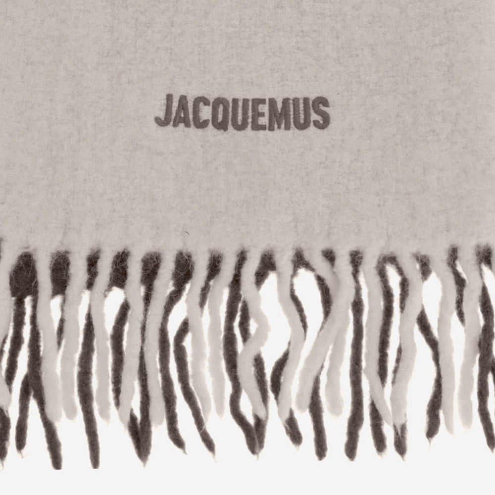 Beige Embroidered Logo Scarf 3