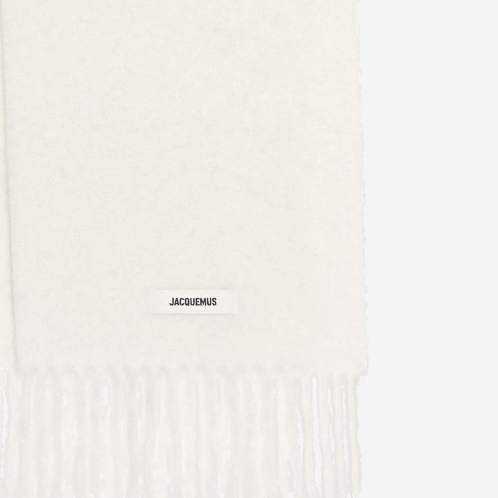 Off White Embroidered Logo Scarf 2