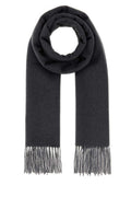 Grey Solid Fringed Scarf 1