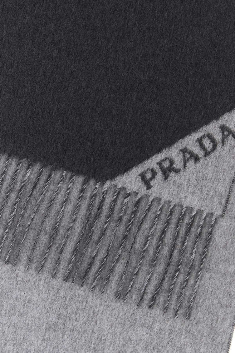 Grey Solid Fringed Scarf 2