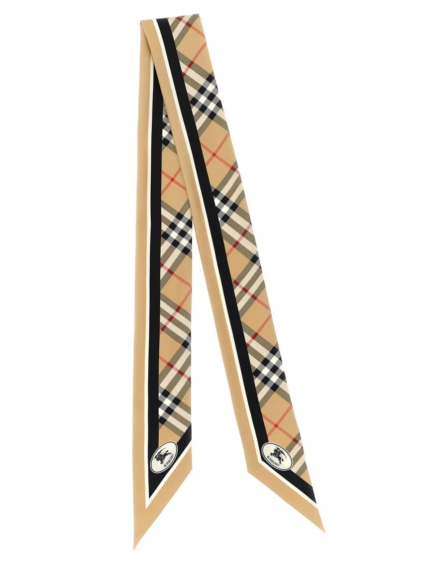 Beige Check Bandana Scarf 1