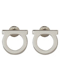 Silver Gancini Logo Stud Earrings 1