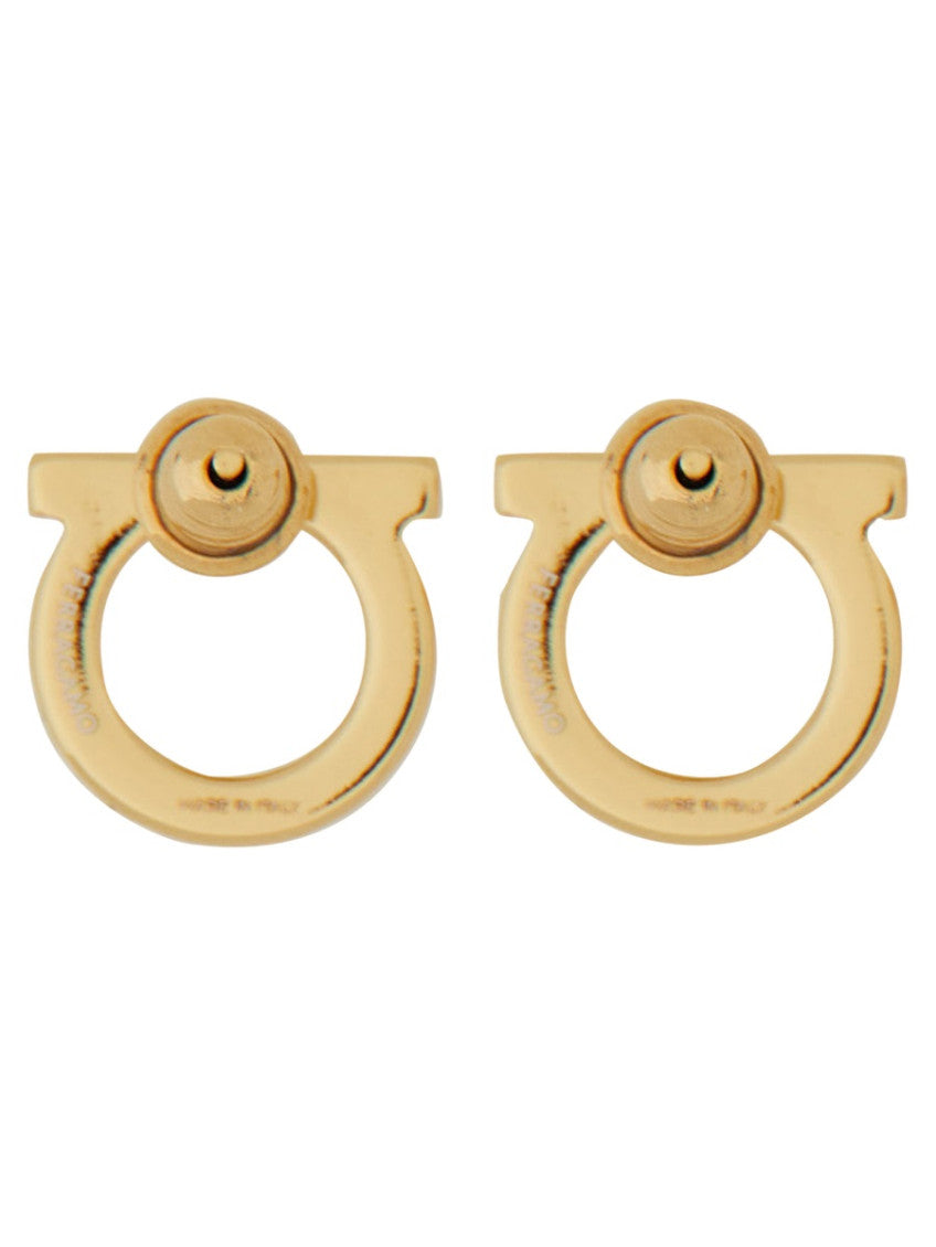 Golden Gancini Logo Stud Earrings 2