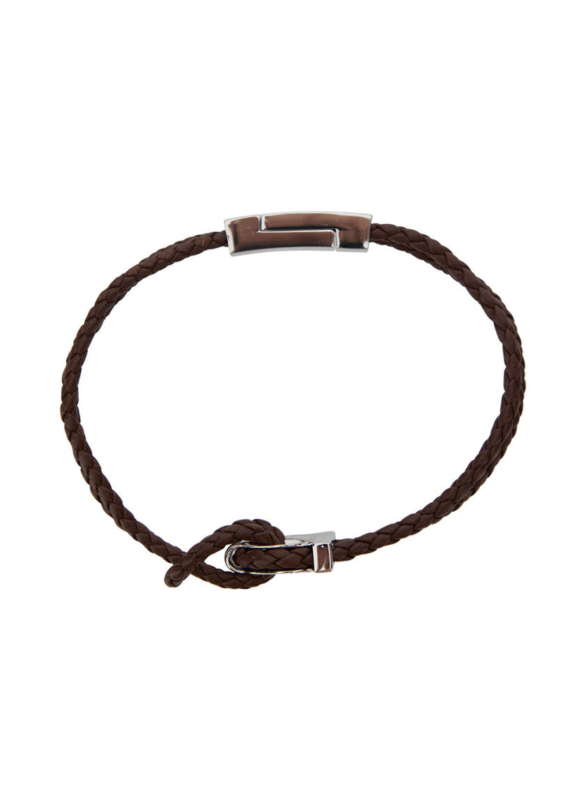 Brown Gancini Braided Bracelet 2