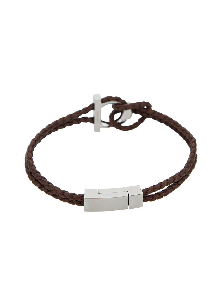 Brown Gancini Braided Bracelet 3