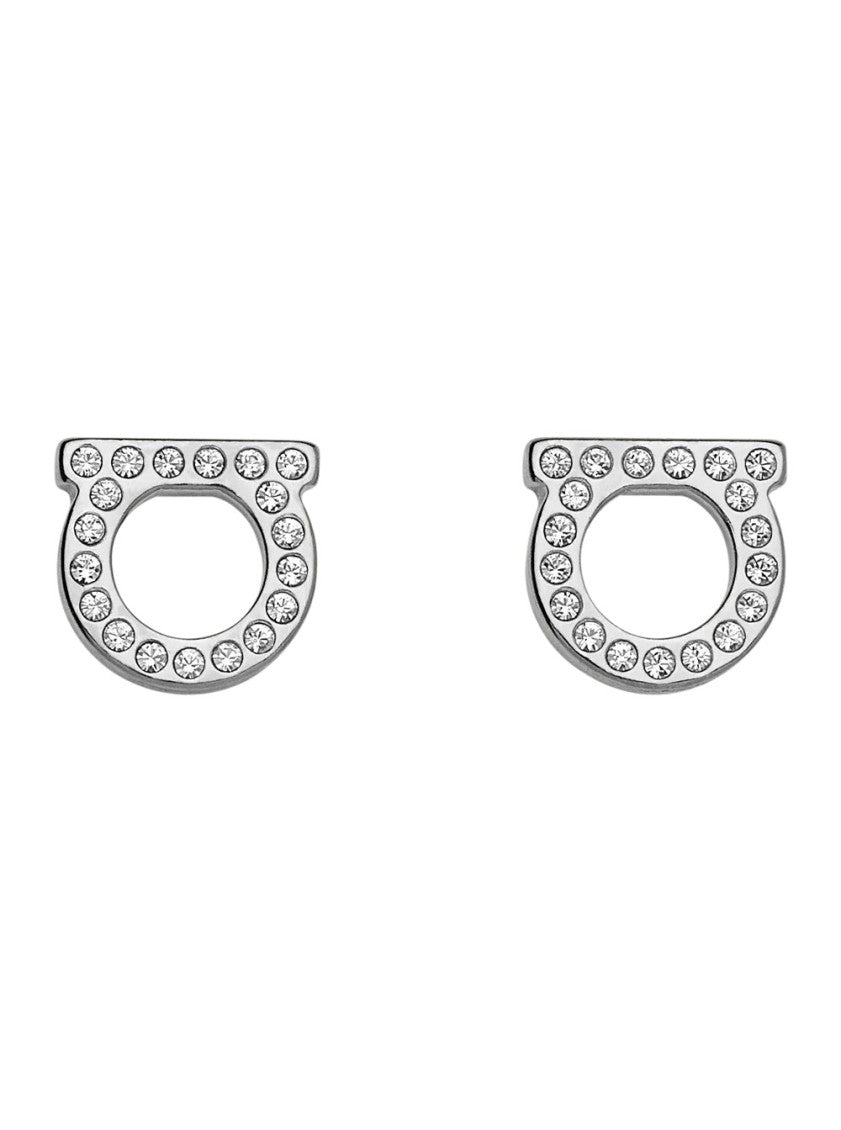 Silver Gancini Crystal Stud Earrings 1