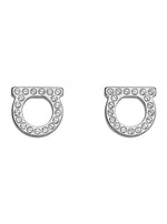 Silver Gancini Crystal Stud Earrings 1