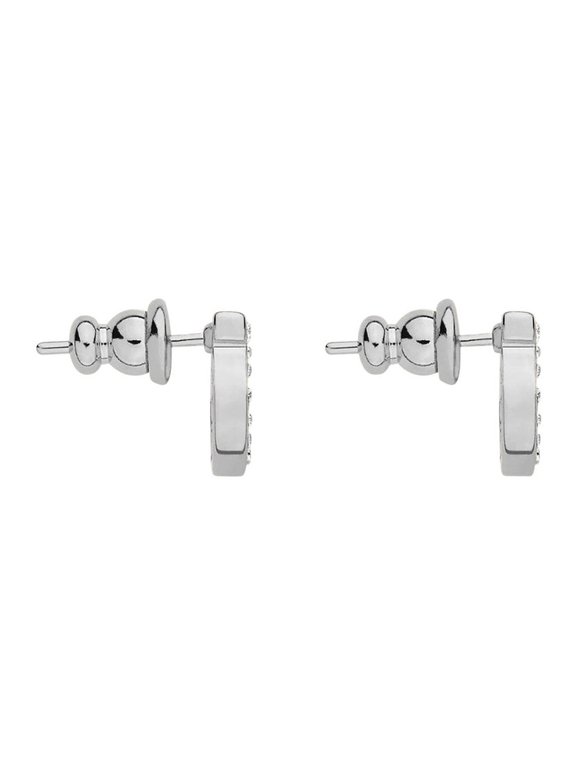 Silver Gancini Crystal Stud Earrings 2