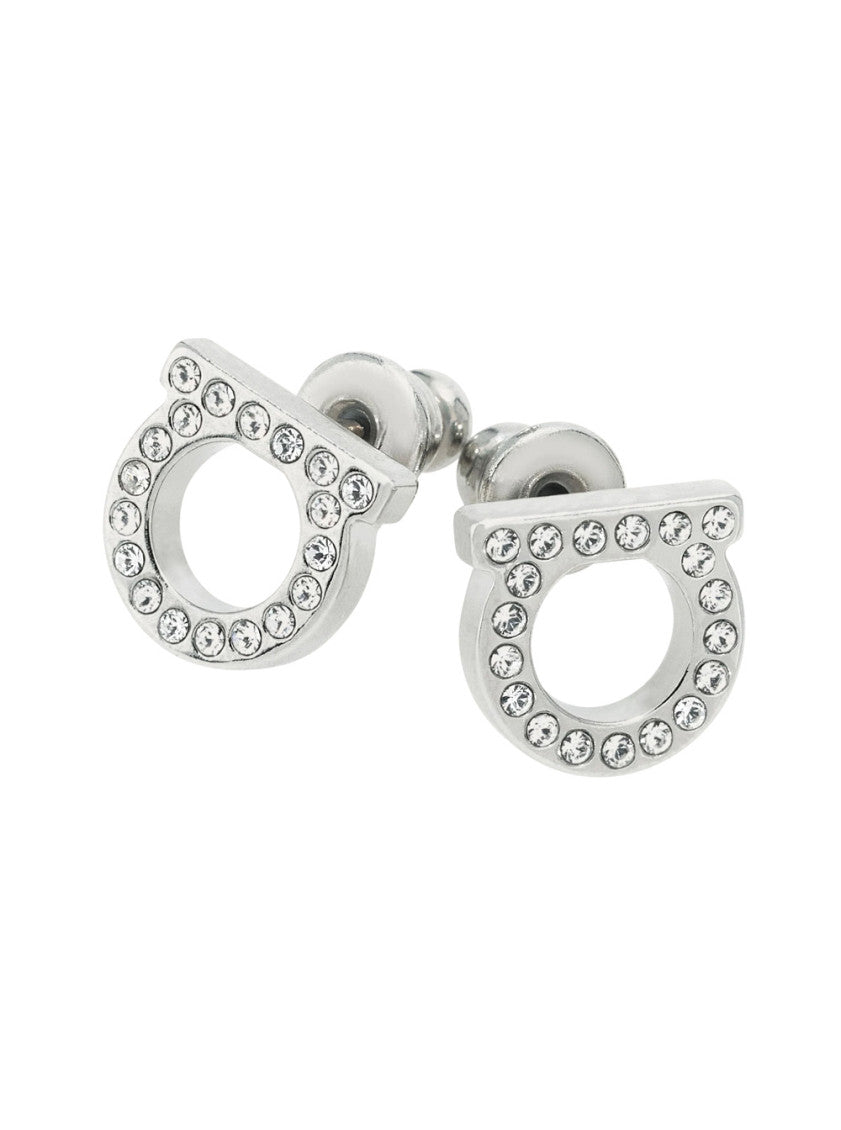 Silver Gancini Crystal Stud Earrings 3