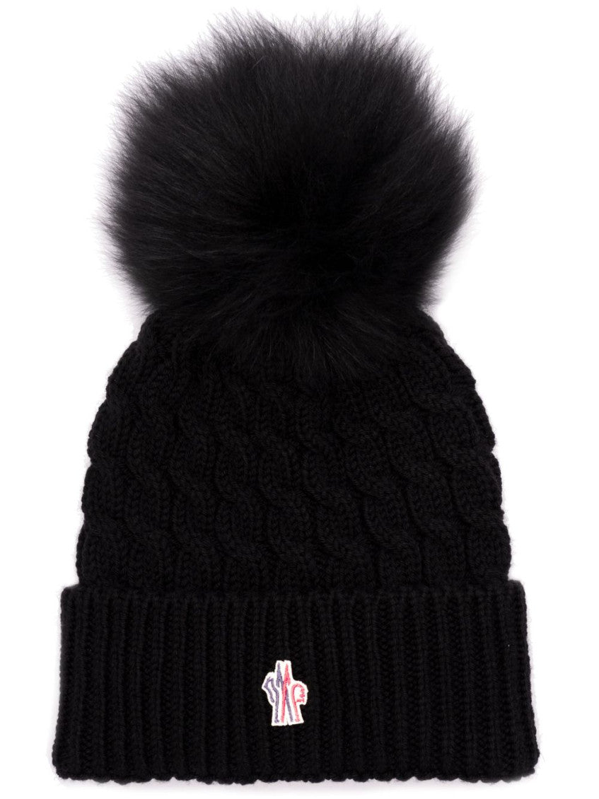 Black Logo Knitted Beanie Cap 1