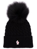 Black Logo Knitted Beanie Cap 1