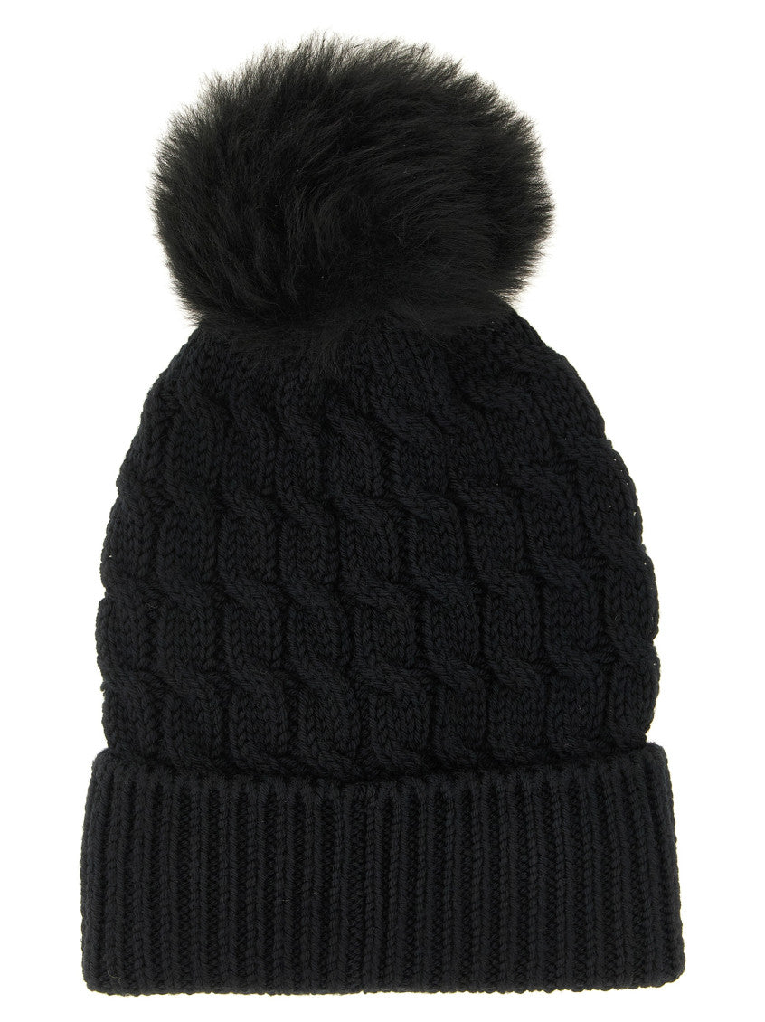 Black Logo Knitted Beanie Cap 2