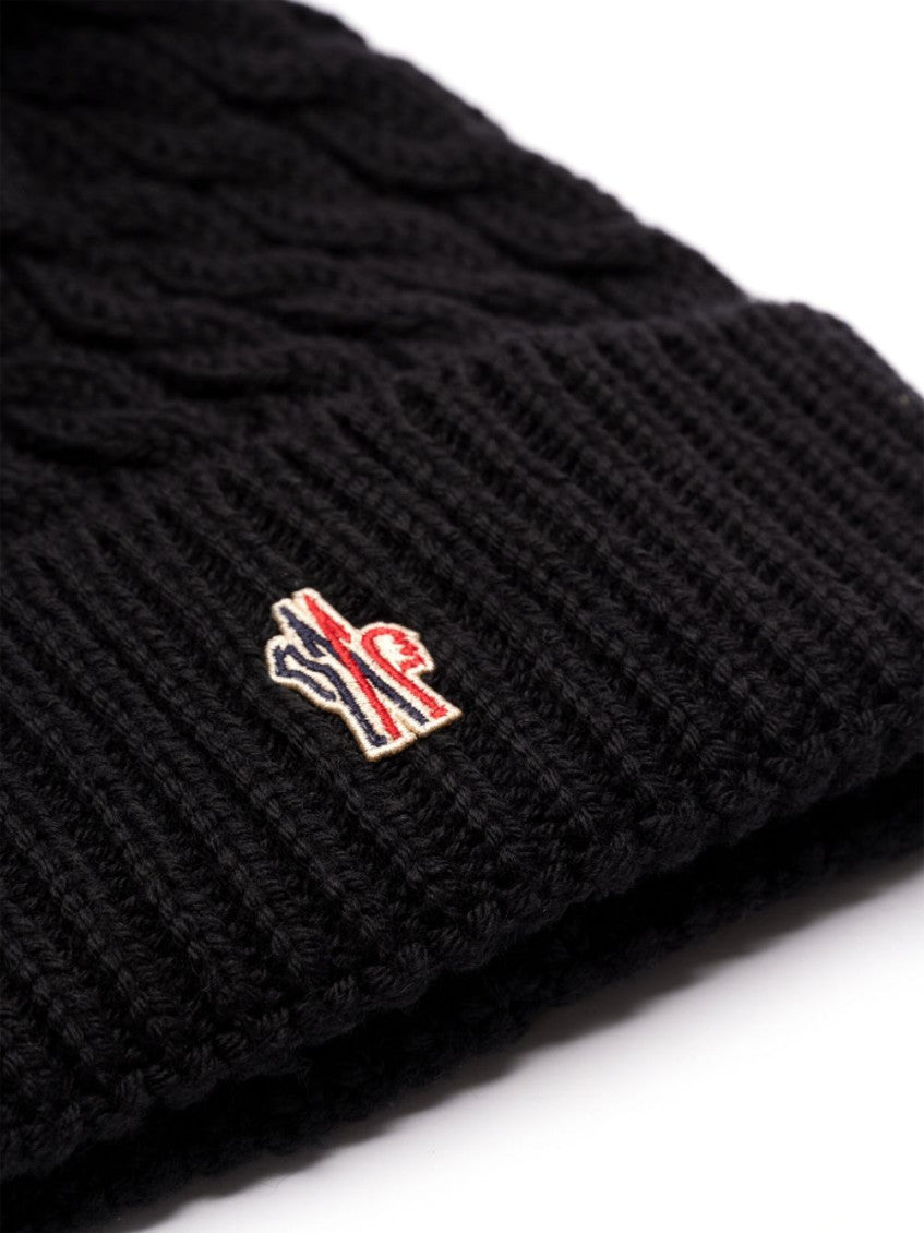 Black Logo Knitted Beanie Cap 3