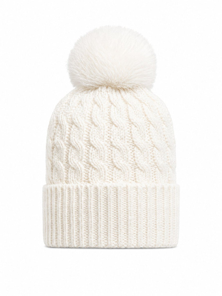 White Logo Beanie Cap 2