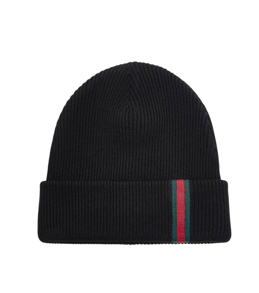 Black Knitted Beanie Cap 1