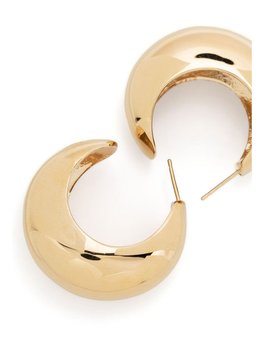 Gold Shiny Crescent earrings 2