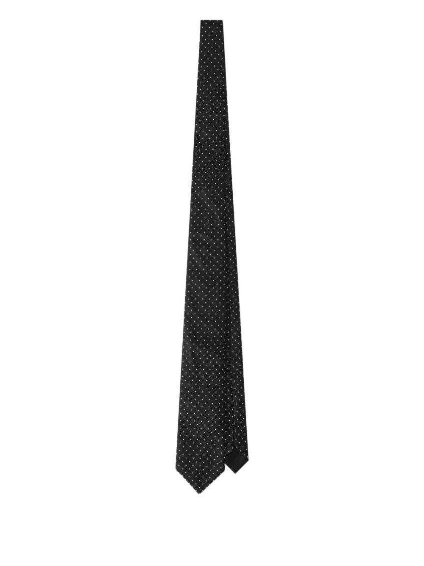Black Polka Dot Silk Tie 1