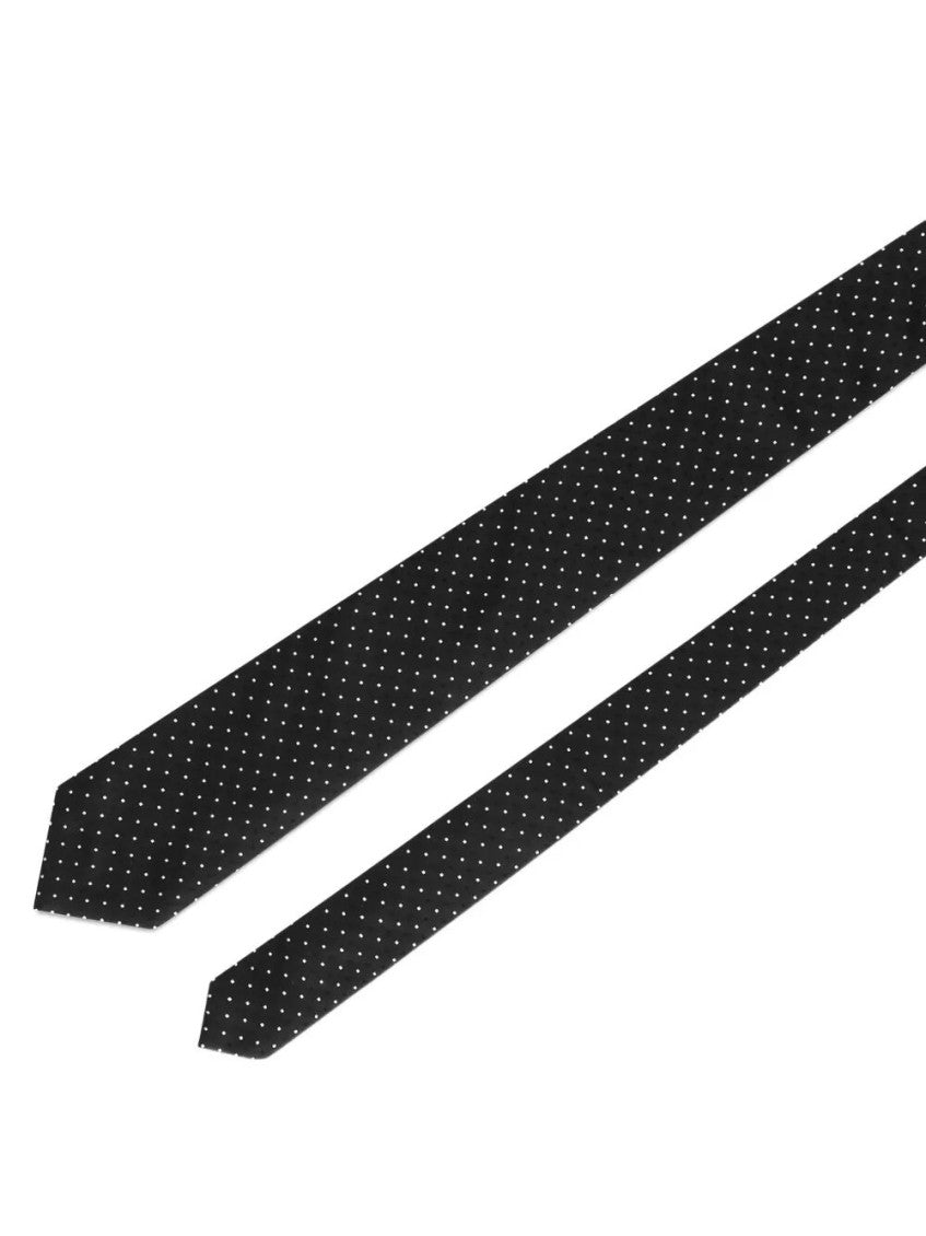Black Polka Dot Silk Tie 3