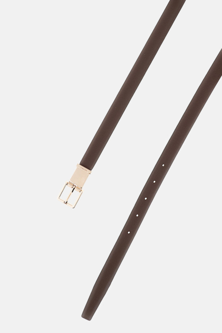 Dark Brown Logo Buckle Belt 2