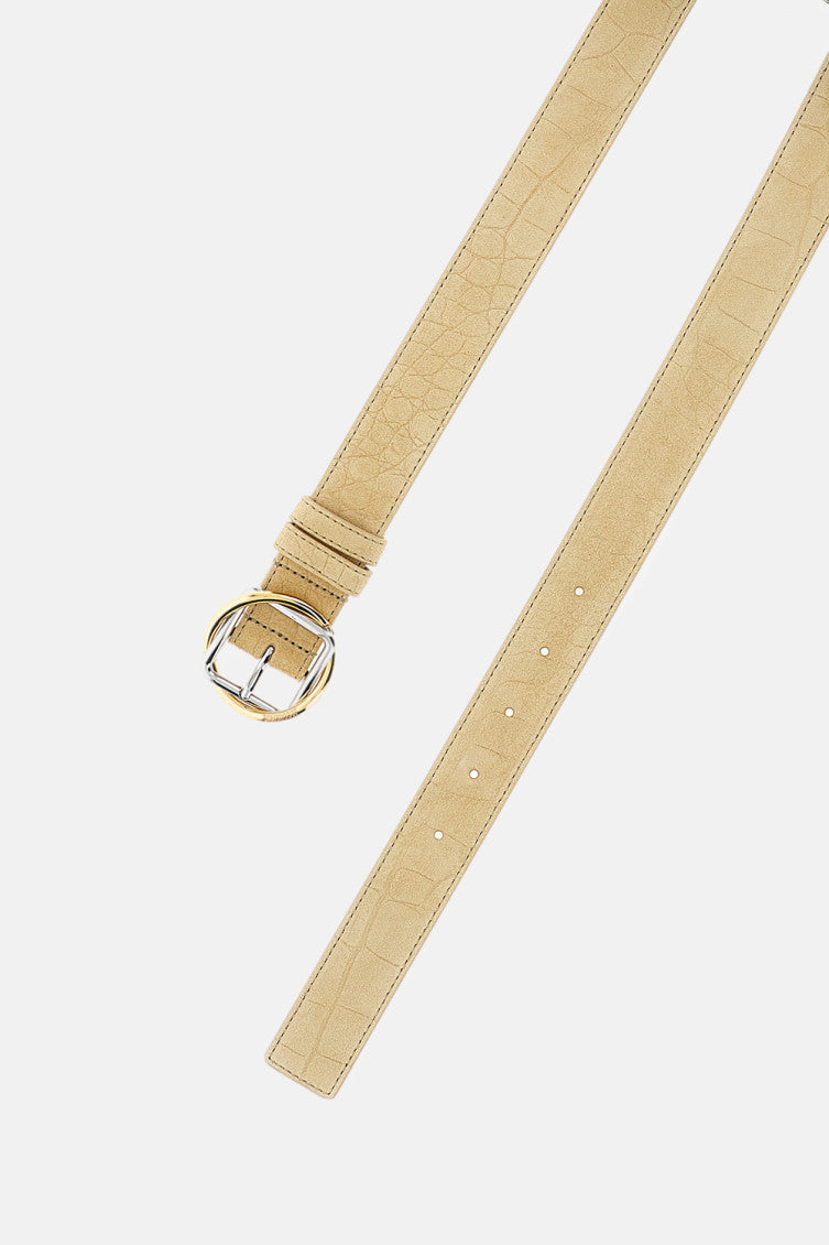 Beige Logo Buckle Belt 2