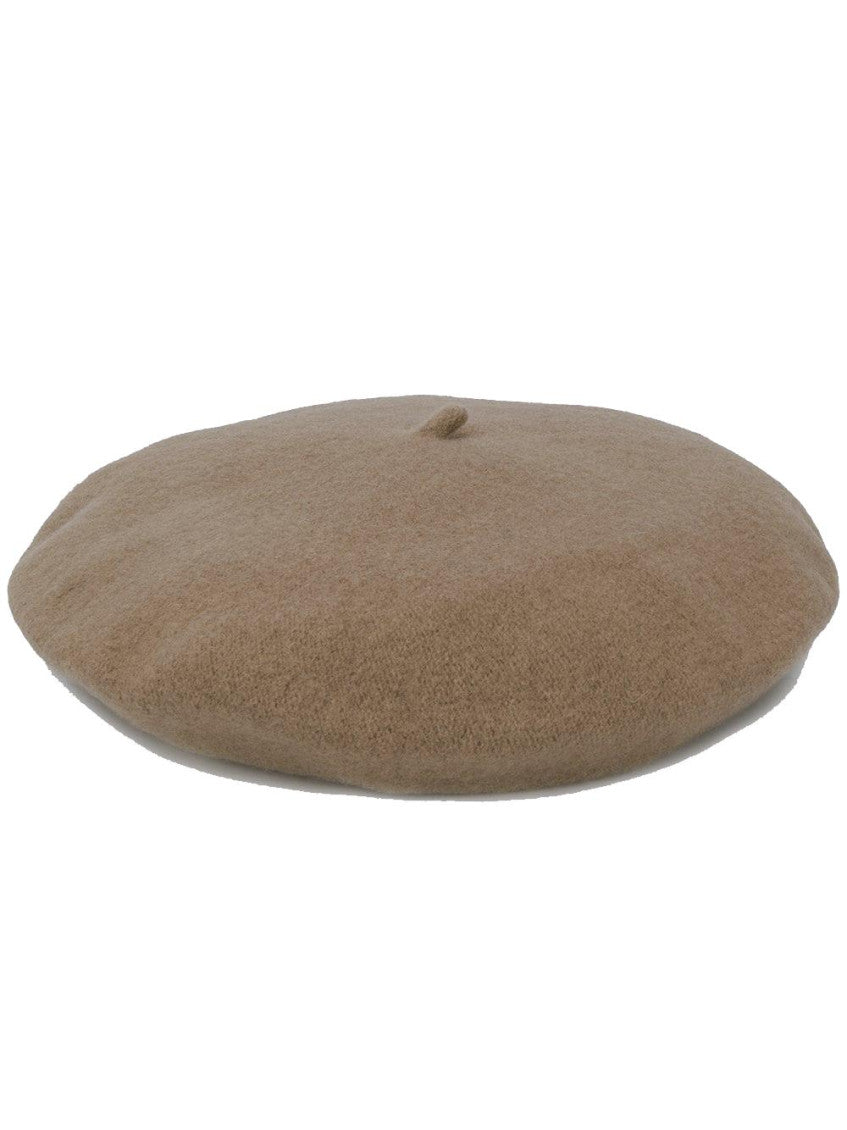 Beige Knitted Beret Hat 1