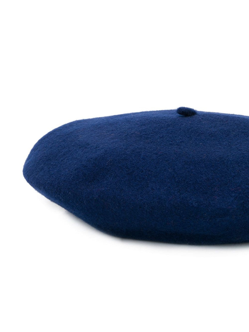 Blue Knitted Beret Hat 2