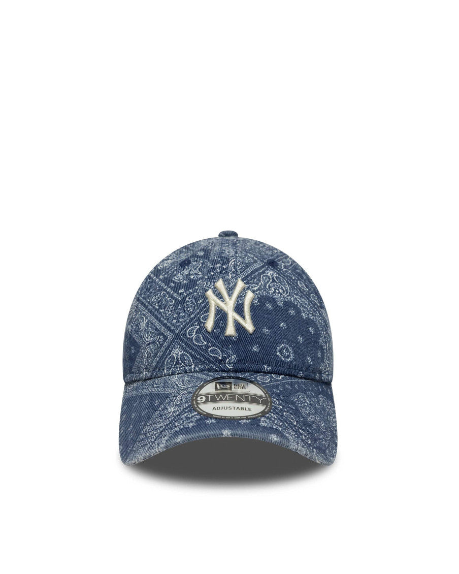 Blue Paisley Print Baseball Hat 1
