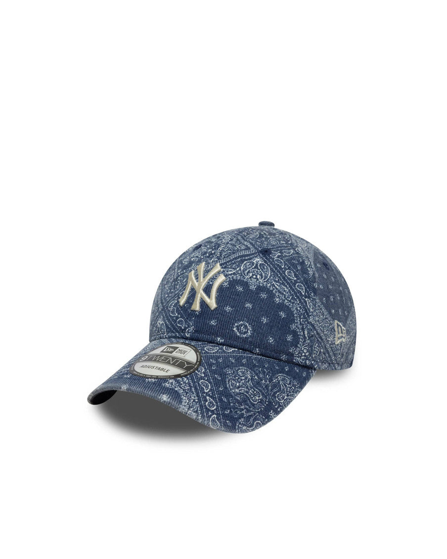 Blue Paisley Print Baseball Hat 2