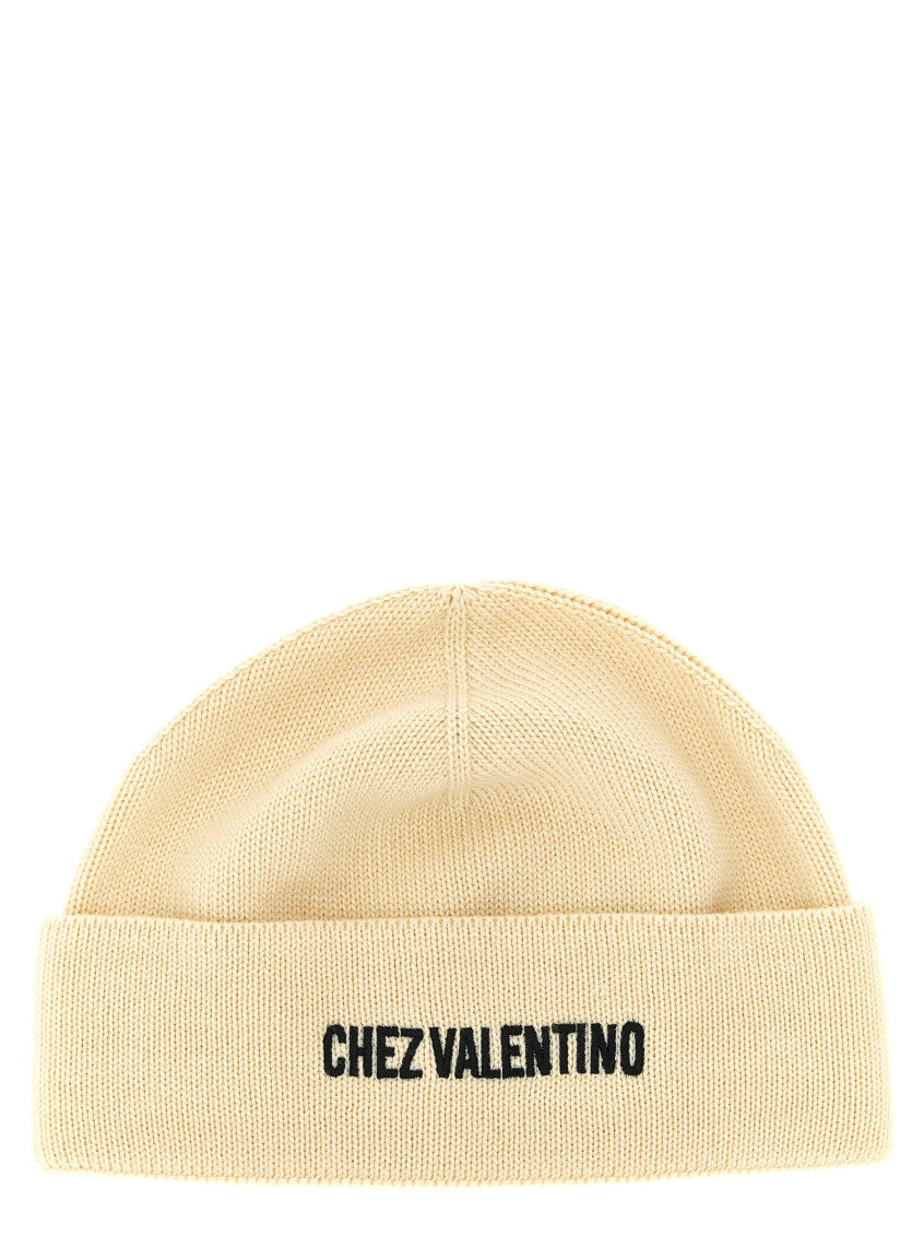 Beige Logo Beanie Hat 1