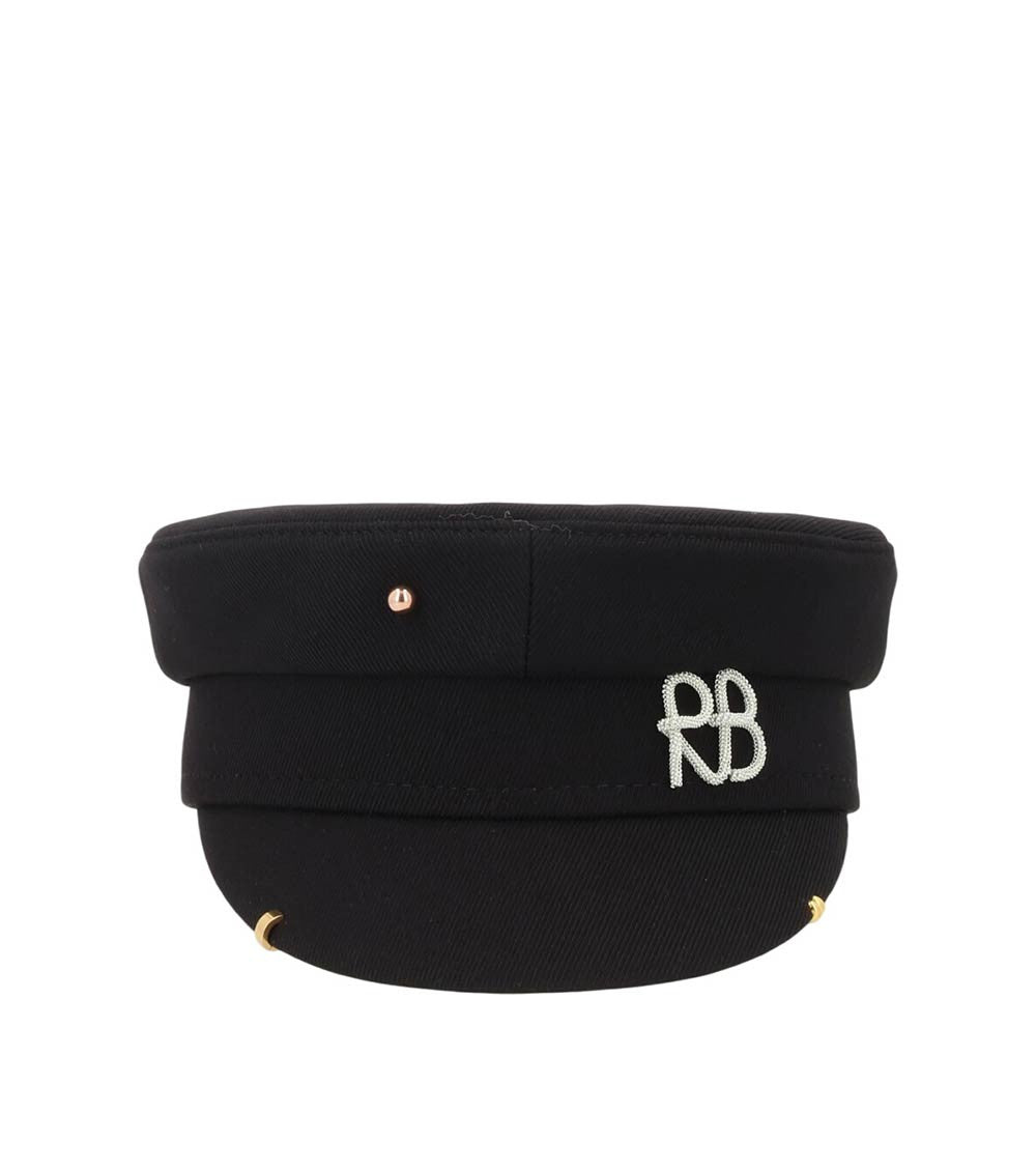 Black Textured Bakerboy Hat 1