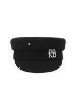 Black Textured Bakerboy Hat 1
