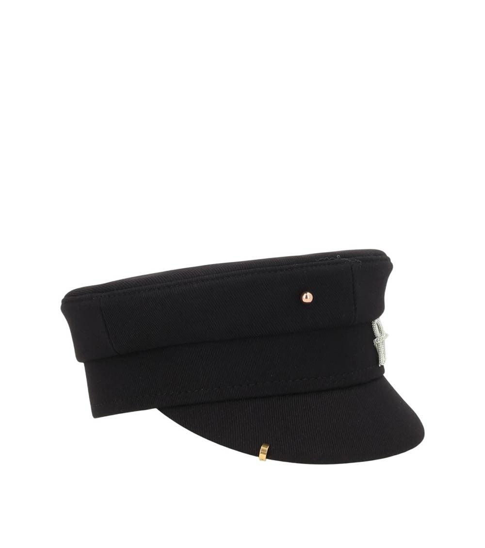 Black Textured Bakerboy Hat 2