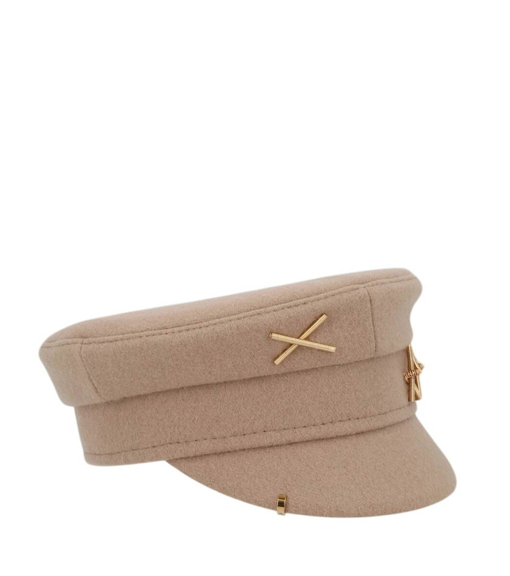 Brown Solid Bakerboy Hat 2